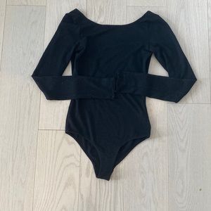 Black body suit from Aritzia Wilfred